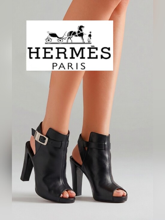 Hermes Shoes - Hermès Leather Boots Booties Open Toe : 6.5 | US6.5, IT36.5